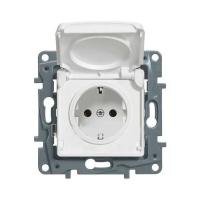 LEGRAND.ETIKA.Розетка с/з IP44 белая