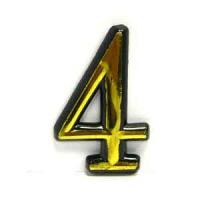 ЧИБИС.Номерок дверной №4 золото, (ДК)