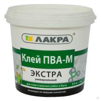 Клей ПВА-М ЛАКРА универсальный Экстра 0,9 кг