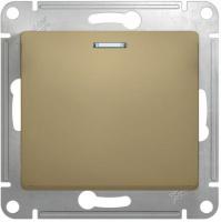 SCHNEIDER ELECTRIC.Выключатель с подсветкой GLOSSA (1) титан, GSL000413,(ЭИ)