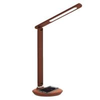 AMBRELLA.Светильник настольный с беспроводной зарядкой DE522 BR коричневый LED 3000-6400K 8W (ЭИ)