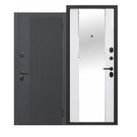 Дверь металлическая ФЛОРИДА 2МДФ 860L Эмалит белый с зеркалом 2050*860*90мм, (ДК)