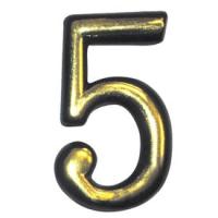 ЧИБИС.Номерок дверной №5 золото, (ДК)