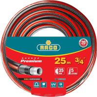 Шланг поливочный RACO PREMIUM 3/4″ 25 м 35 атм пятислойный усиленный двумя слоями армирования (301)