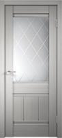 Дверь межкомнатная со стеклом 900*2000мм ИНТЕРИ Prima 01 Ясень белый сатин белый, (ДК)
