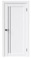 Дверь межкомнатная глухая 700*38*2000мм FRANT Метрополь GM-2 White crystal (Черный молдинг), (ДК)
