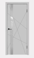 Дверь межкомнатная со стеклом 600х2000мм ВЕЛЛДОРИС SCANDI S Z1 Светло-серый врезка п/завертку, (ДК) 