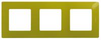 LEGRAND.ETIKA.Рамка 3 поста зеленый папоротник, (ЭИ)