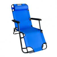 Кресло-шезлонг складное, синее, до 110кг