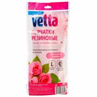 VETTA.Перчатки резиновые, прочные с запахом розы L
