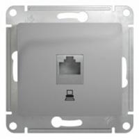 SCHNEIDER ELECTRIC.Розетка компьютерная GLOSSA CAT5е(RJ45) алюминий, GSL000381K, (ЭИ)