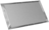 ДСТ.Прямоугольная зеркальная серебряная плитка с фацетом 10мм,  240х120, (ДК)