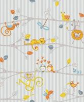 Обои бумажные БРЯНСК Звери на голубом 0,53*10м Зверята-1, (ДК)