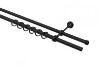LEGRAND.Карниз кованный, 2-ряд черный матовый, 160см, (ДК)