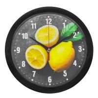 Часы настенные, серия: Кухня, Лимоны чёрный обод, 28х28см, (ДК)