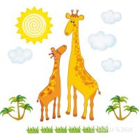 DECORETTO.Картинки самокл. Два жирафа, 500*700мм, (ДК)