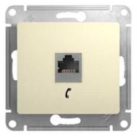 SCHNEIDER ELECTRIC.Розетка телефонная GLOSSA TF (RJ-11) бежевая, (ЭИ)