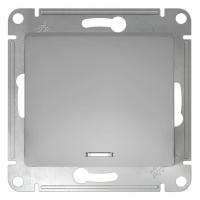 SCHNEIDER ELECTRIC.Выключатель с подсветкой GLOSSA (1) алюминий, (ЭИ)