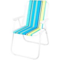 Кресло-шезлонг складное Марино ТВОЙ ПИКНИК сине-желтые полосы, 52х48х75 см до 90кг (301)