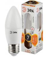 ЭРА.Лампа светодиод, B35/7Вт/2700К/E27/600Лм, свеча LED B35-7W-827-E27