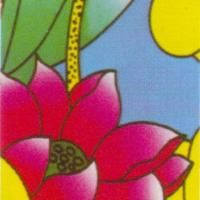 ПКФ БАСС.Пленка самоклеящаяся, витраж цветочный, 0,45х8м