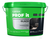 Краска латексная ЛАКРА PROF IT В/д черная 12 кг, (ДК), (Под заказ)