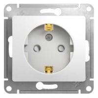 SCHNEIDER ELECTRIC.Розетка GLOSSA (1) с/з защ.шторки белый, (ЭИ)