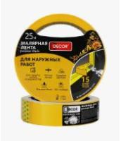 DECOR. Лента малярная для наружных работ, оранжевая 25ммх25м, (ДК)