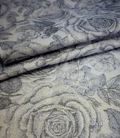 МЕРКУРИЙ.Ткань Гобелен Серые цветы, 175см, 500г/м, 100% полиэстер (ДК)
