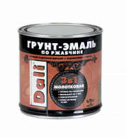 Грунт-эмаль по ржавчине молотковая 3в1 DALI Коричневый 0,75 л