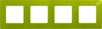 LEGRAND.ETIKA.Рамка 4 поста зеленый папоротник, (ЭИ)