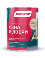 Эмаль PARADE А6 белая полуглянец д/окон и дверей, 0,9 л , (ДК)