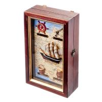 Ключница декоративная на 4 крючка, 25х15х7см, (ДК)