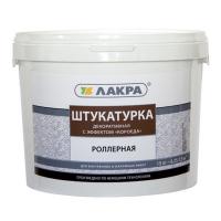 Покрытие декоративное ЛАКРА роллерное Короед зерно 2 мм белая 15 кг