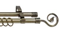 LEGRAND.Карниз кованный раздвижной лукка, 2-ряд антик-золото, 160-300см, (ДК)