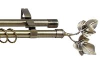 LEGRAND.Карниз кованный раздвижной лист, 2-ряд антик-золото, 160-300см, (ДК)