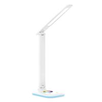 AMBRELLA.Светильник настольный с RGB подсветкой DE530 WH белый LED 3000-6400K+RGB 8W (ЭИ)