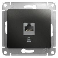 SCHNEIDER ELECTRIC.Розетка компютерная GLOSSA RJ45 CAT.5E  антрацит GSL000781K, (ЭИ)