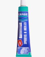 Герметик силиконовый KRASS для кухни и ванны белый, 80гр, (ДК)