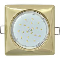 ECOLA.Светильник-точка встраиваемый, квадрат GX53 золото H4 Square k+, (ЭИ+К)