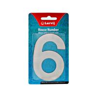 LARVIJ.Цифра из цинка самоклеющаяся 6, (ДК+К)