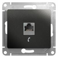 SCHNEIDER ELECTRIC.Розетка телефонная GLOSSA RJ11 антрацит GSL000781, (ЭИ)