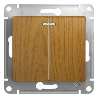 SCHNEIDER ELECTRIC.Выключатель с подсветкой GLOSSA (2) дуб GSL000553, (ЭИ)
