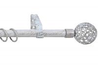 Карниз стеновой LEGRAND кованный раздвижной 1-ряд белый золото ажур 160-300см, (ДК)