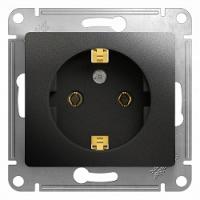 SCHNEIDER ELECTRIC.Розетка GLOSSA (1) с/з антрацит GSL000743, (ЭИ)