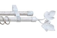 LEGRAND.Карниз кованный раздвижной лист, 2-ряд белое золото, 160-300см, (ДК)