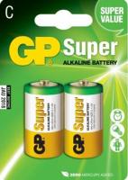 GP.Батарейка, 1,5В/Alkaline, GP14A-2CR2/LR14/С, 2шт, (ЭИ+К)