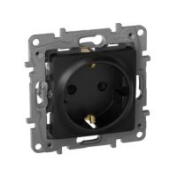 LEGRAND.ETIKA.Розетка (1) с/з винтовые зажимы 16А антрацит, 672621 (ЭИ)