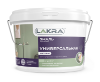Эмаль ЛАКРА акриловая универсальная белая матовая 2,5 кг, (ДК)