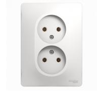 SCHNEIDER ELECTRIC.Розетка GLOSSA (2) б/з белый GSL000120 (ЭИ)